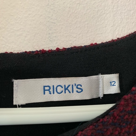 Ricki’s Maroon Black Contour Dress Size 12 - Picture 6 of 7